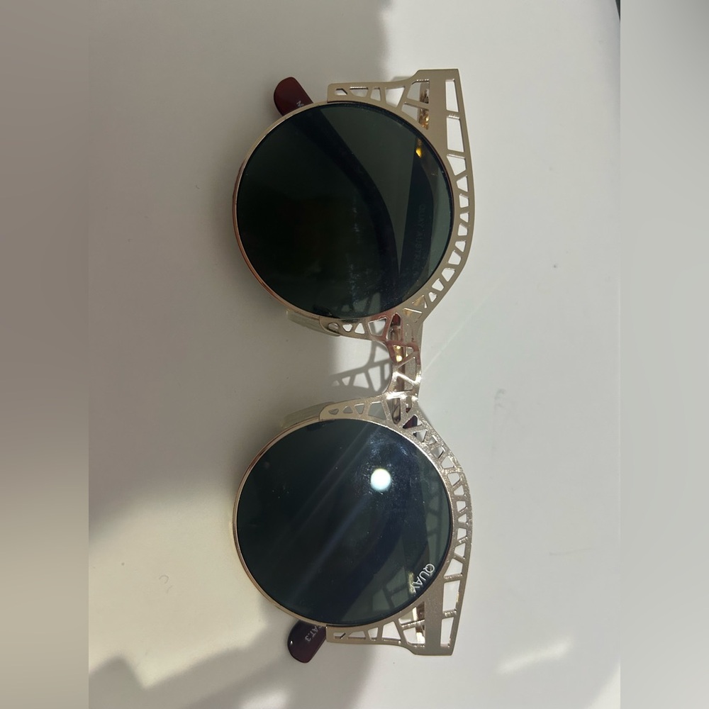 Quay Gold Geometric Sunglasses
